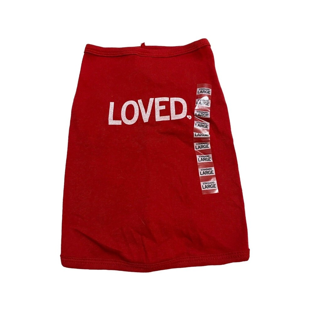 Doggie Skins Loved Dog T Shirt Red 100% Cotton Large New